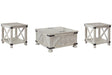 Carynhurst Whitewash Coffee Table and 2 End Tables by Ashley at Eve Furniture