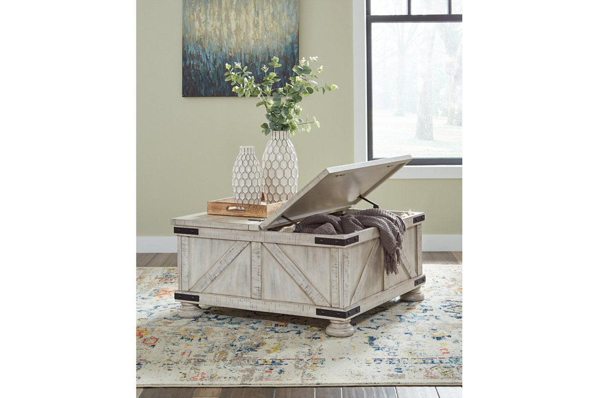 Carynhurst Whitewash Coffee Table by Ashley at Eve Furniture