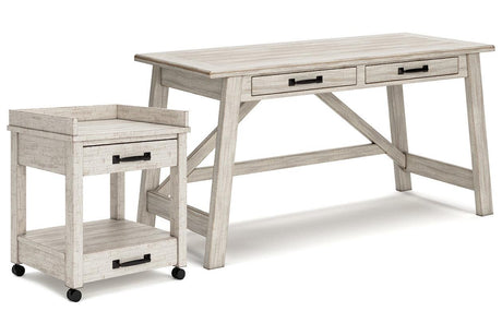 Carynhurst Whitewash Home Office Desk and Printer Stand by Ashley at Eve Furniture