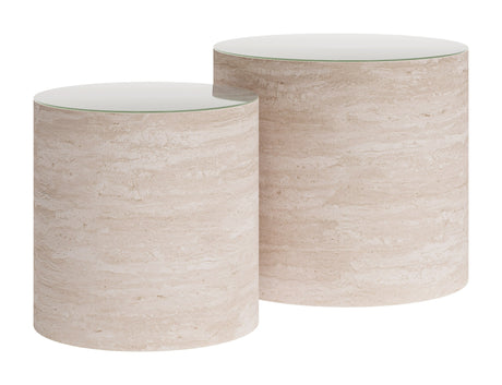 Carzo Stone Beige Coffee Table Set (2-Piece) by Zuomod at Eve Furniture