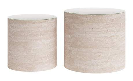 Carzo Stone Beige Coffee Table Set (2-Piece) by Zuomod at Eve Furniture