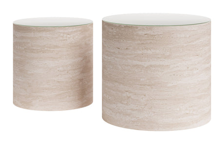 Carzo Stone Beige Coffee Table Set (2-Piece) by Zuomod at Eve Furniture