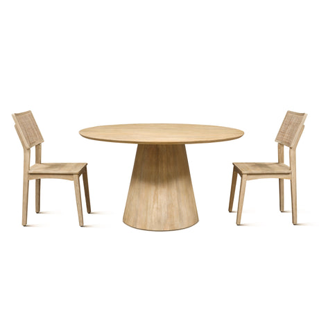 Casablanca 54" Round Dining Table in Natural White by Home Trends & Design at Eve Furniture