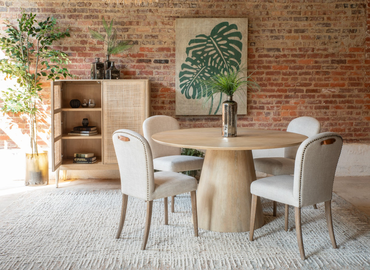 Casablanca 54" Round Dining Table in Natural White by Home Trends & Design at Eve Furniture