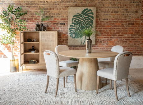 Casablanca 54" Round Dining Table in Natural White by Home Trends & Design at Eve Furniture