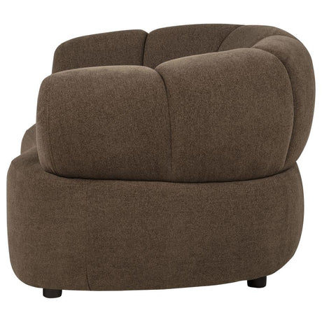 Casarin Brown Fabric Channel-Back Accent Chair by Coaster at Eve Furniture