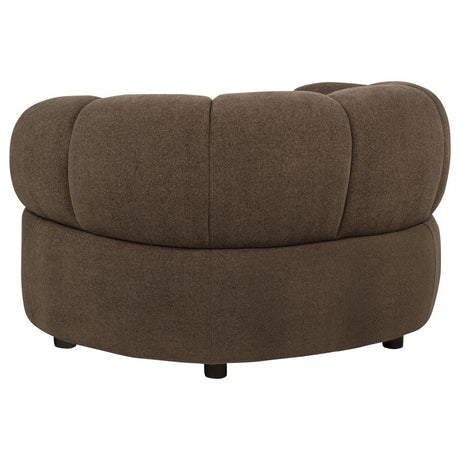 Casarin Brown Fabric Channel-Back Accent Chair by Coaster at Eve Furniture