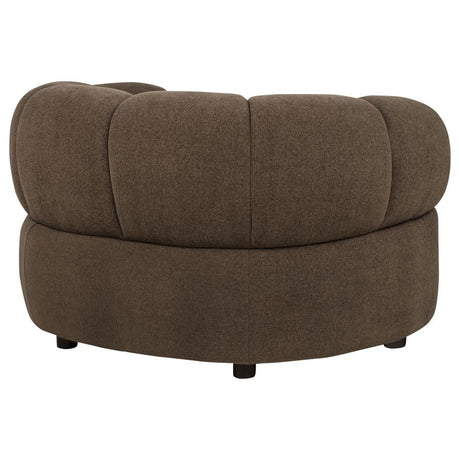 Casarin Brown Fabric Channel-Back Accent Chair by Coaster at Eve Furniture