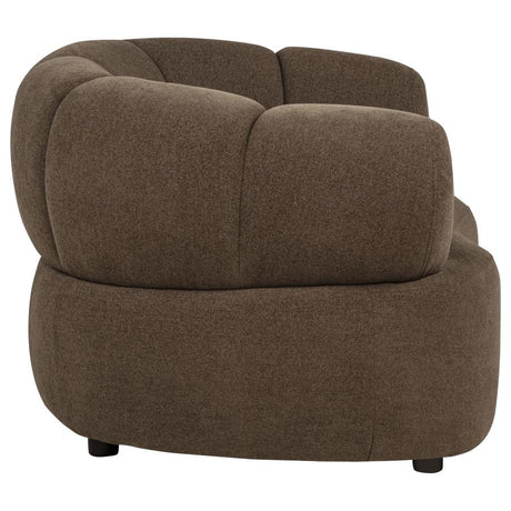 Casarin Brown Fabric Channel-Back Accent Chair by Coaster at Eve Furniture