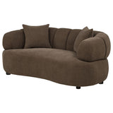 Casarin Brown Fabric Channel-Back Loveseat by Coaster at Eve Furniture