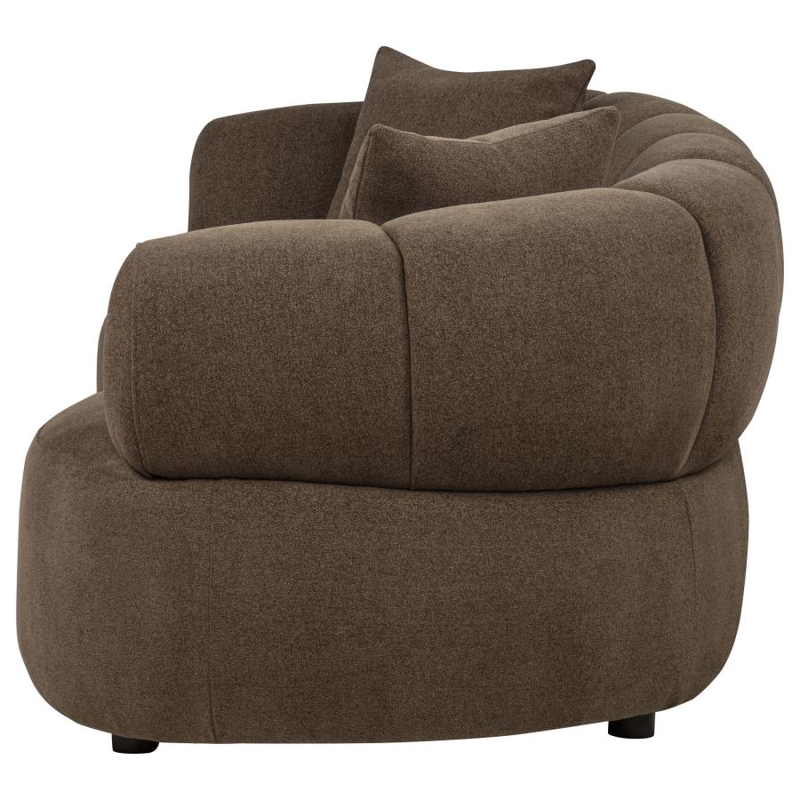 Casarin Brown Fabric Channel-Back Loveseat by Coaster at Eve Furniture
