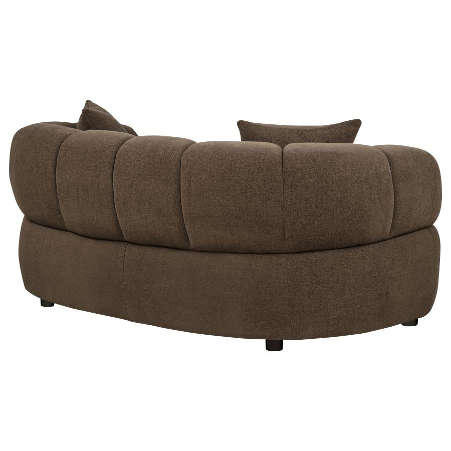 Casarin Brown Fabric Channel-Back Loveseat by Coaster at Eve Furniture