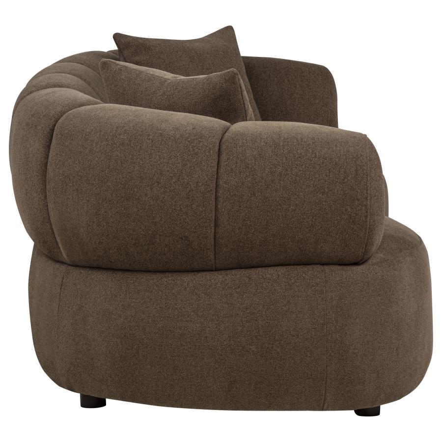 Casarin Brown Fabric Channel-Back Loveseat by Coaster at Eve Furniture