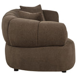 Casarin Brown Fabric Channel-Back Loveseat by Coaster at Eve Furniture