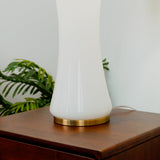 Cascade Glass Lamp Golden Base Off White Glass Table Lamp by Ashcroft Furniture at Eve Furniture