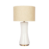 Cascade Glass Lamp Golden Base Off White Glass Table Lamp by Ashcroft Furniture at Eve Furniture