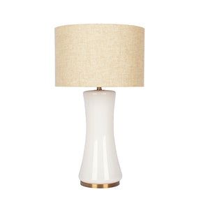 Cascade Glass Lamp Golden Base Off White Glass Table Lamp by Ashcroft Furniture at Eve Furniture