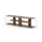 Case Tv Stand Walnut-Chrome by Furnia at Eve Furniture