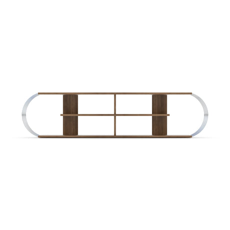 Case Tv Stand Walnut-Chrome by Furnia at Eve Furniture