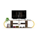 Case Tv Stand Walnut-Chrome by Furnia at Eve Furniture