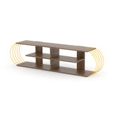 Case Tv Stand Walnut-Chrome by Furnia at Eve Furniture