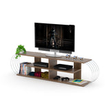 Case Tv Stand Walnut-Chrome by Furnia at Eve Furniture