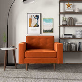 Casey Burnt Orange Velvet Lounge Chair by Ashcroft Furniture at Eve Furniture