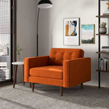 Casey Burnt Orange Velvet Lounge Chair by Ashcroft Furniture at Eve Furniture