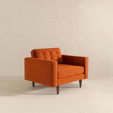 Casey Burnt Orange Velvet Lounge Chair by Ashcroft Furniture at Eve Furniture