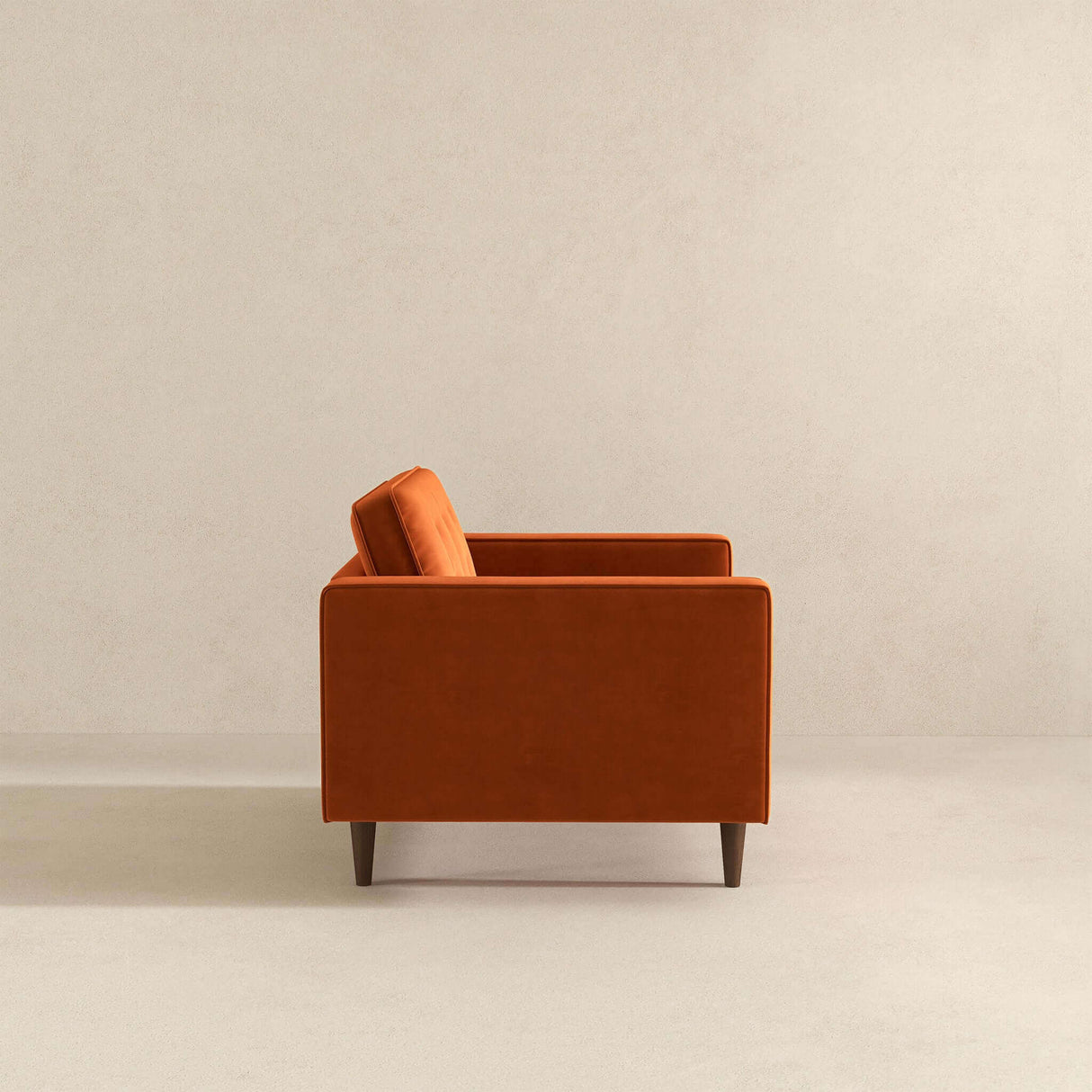 Casey Burnt Orange Velvet Lounge Chair by Ashcroft Furniture at Eve Furniture