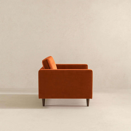 Casey Burnt Orange Velvet Lounge Chair by Ashcroft Furniture at Eve Furniture