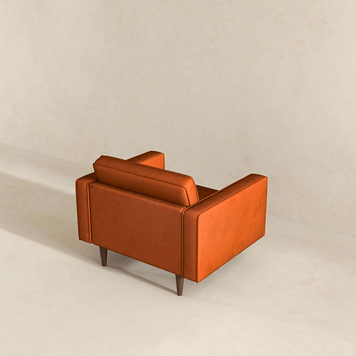 Casey Burnt Orange Velvet Lounge Chair by Ashcroft Furniture at Eve Furniture