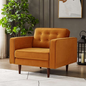 Casey Burnt Orange Velvet Lounge Chair by Ashcroft Furniture at Eve Furniture