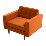 Casey Burnt Orange Velvet Lounge Chair by Ashcroft Furniture at Eve Furniture