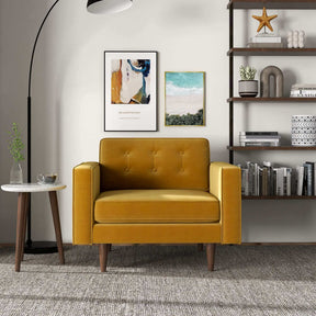 Casey Gold Velvet Lounge Chair by Ashcroft Furniture at Eve Furniture