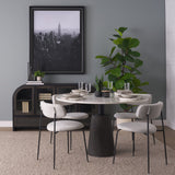 Casey Matte Black Metal w/ Gray Fabric Dining Chair, Set of 2 by Mercana at Eve Furniture