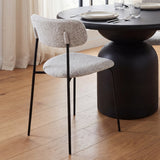 Casey Matte Black Metal w/ Gray Fabric Dining Chair, Set of 2 by Mercana at Eve Furniture
