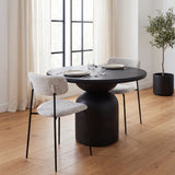 Casey Matte Black Metal w/ Gray Fabric Dining Chair, Set of 2 by Mercana at Eve Furniture