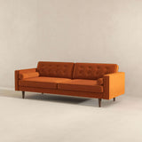 Casey Mid Century Modern Burnt Orange Velvet Sofa by Ashcroft Furniture at Eve Furniture