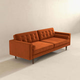 Casey Mid Century Modern Burnt Orange Velvet Sofa by Ashcroft Furniture at Eve Furniture