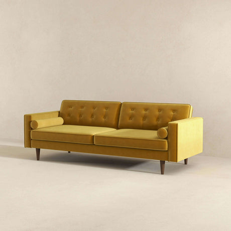 Casey Mid Century Modern Gold Velvet Sofa by Ashcroft Furniture at Eve Furniture