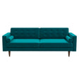 Casey Mid Century Modern Teal Velvet Sofa by Ashcroft Furniture at Eve Furniture