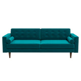 Casey Mid Century Modern Teal Velvet Sofa by Ashcroft Furniture at Eve Furniture
