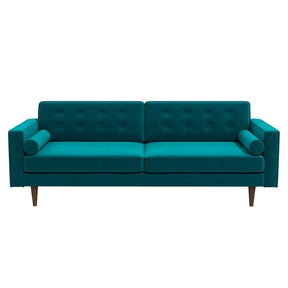 Casey Mid Century Modern Teal Velvet Sofa by Ashcroft Furniture at Eve Furniture