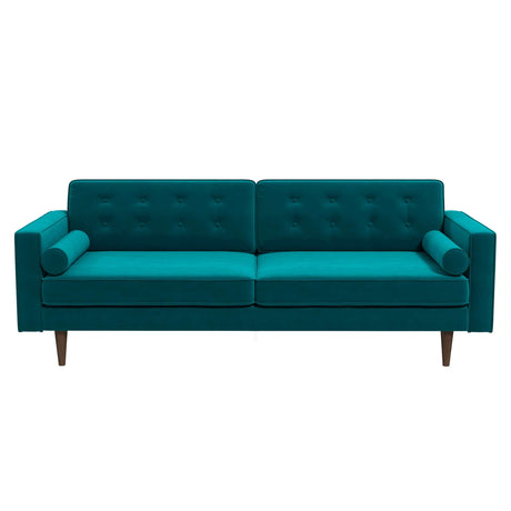Casey Mid Century Modern Teal Velvet Sofa by Ashcroft Furniture at Eve Furniture