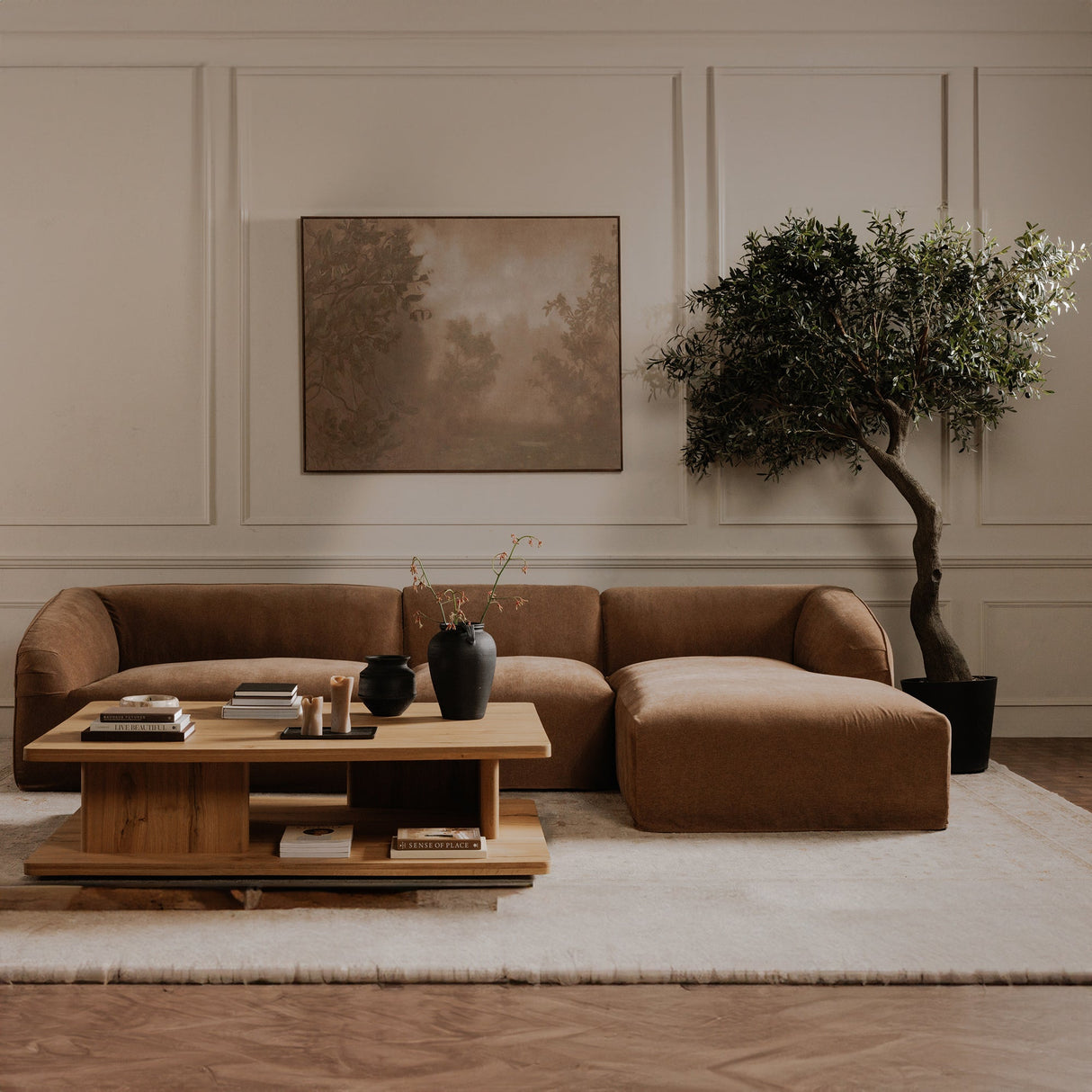 Casey Rustic Oak Large Coffee Table by Moe's Home at Eve Furniture