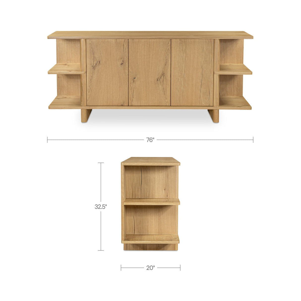 Casey Rustic Oak Sideboard by MOES at Eve Furniture