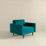Casey Teal Velvet Lounge Chair by Ashcroft Furniture at Eve Furniture