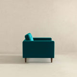 Casey Teal Velvet Lounge Chair by Ashcroft Furniture at Eve Furniture