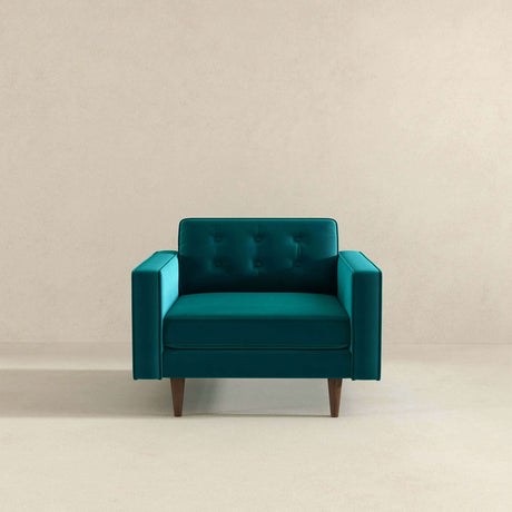 Casey Teal Velvet Lounge Chair by Ashcroft Furniture at Eve Furniture